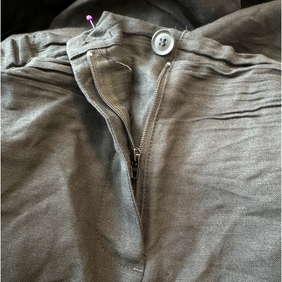 Lane Bryant Linen Capri Pants. Black. Size 28.  Elastic Waist - Picture 2 of 7